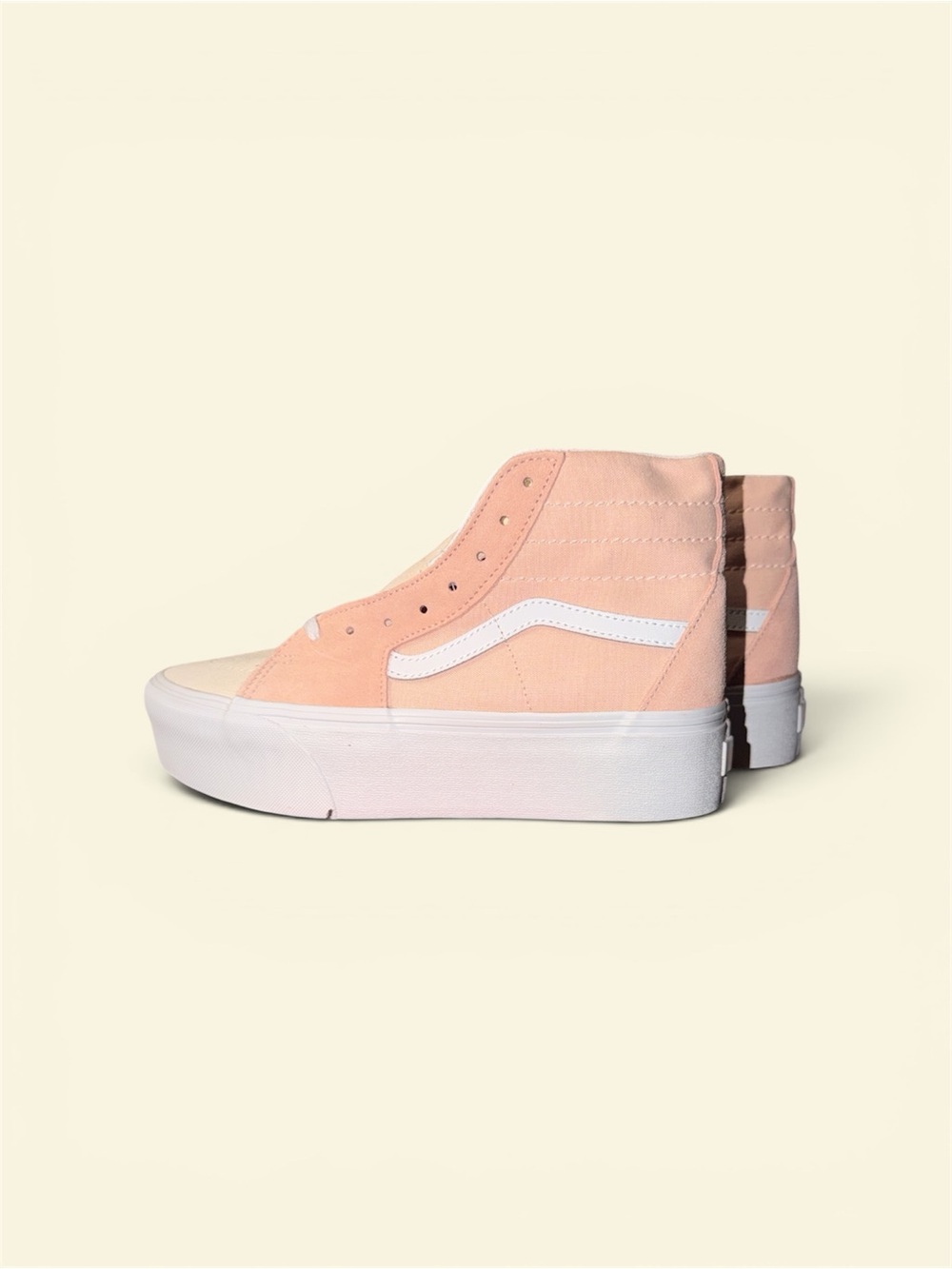 Vans Women's High-Top Canvas Sneakers in Blush Pink/Salmon